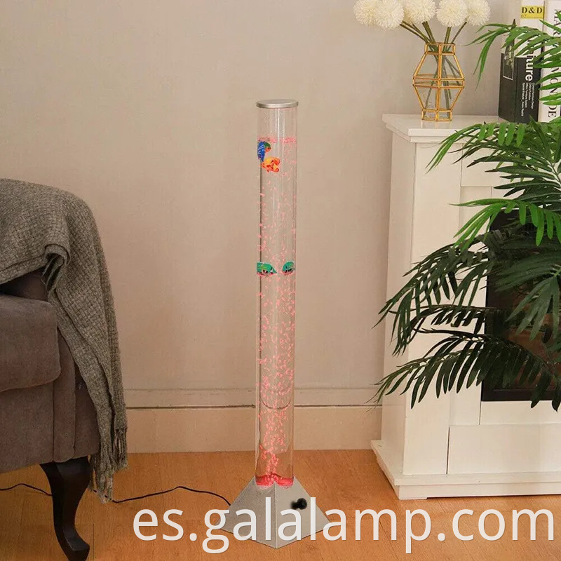 Acuario de burbujas de fantasía LED vibrante con coloridos efectos de peces y luz